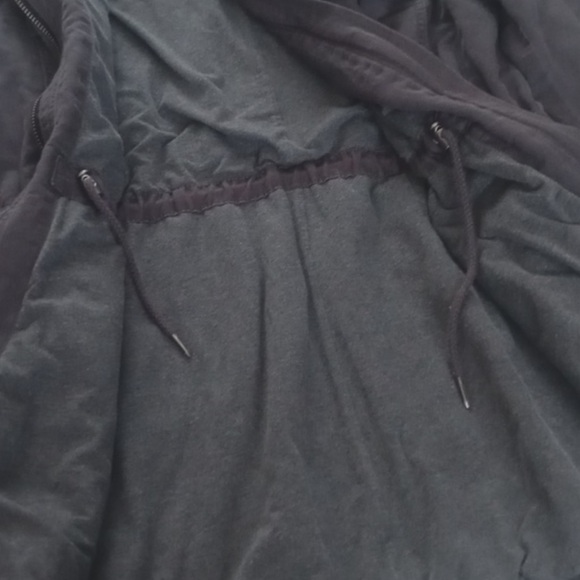 Ann Taylor LOFT Linen Blend Grey Cargo /Utility Style Women's long Sleeve Coat M - Picture 6 of 10